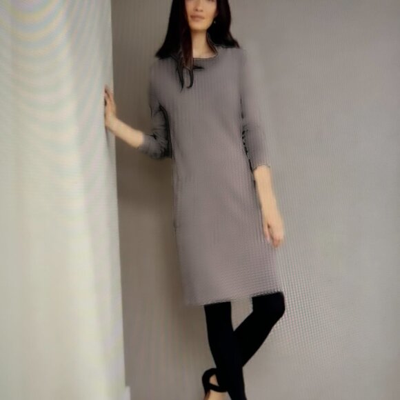 Pure J Jill Dress Cowl Neck Soft Cocoa Long Sleeve Pockets Size Large Tall - Picture 1 of 13